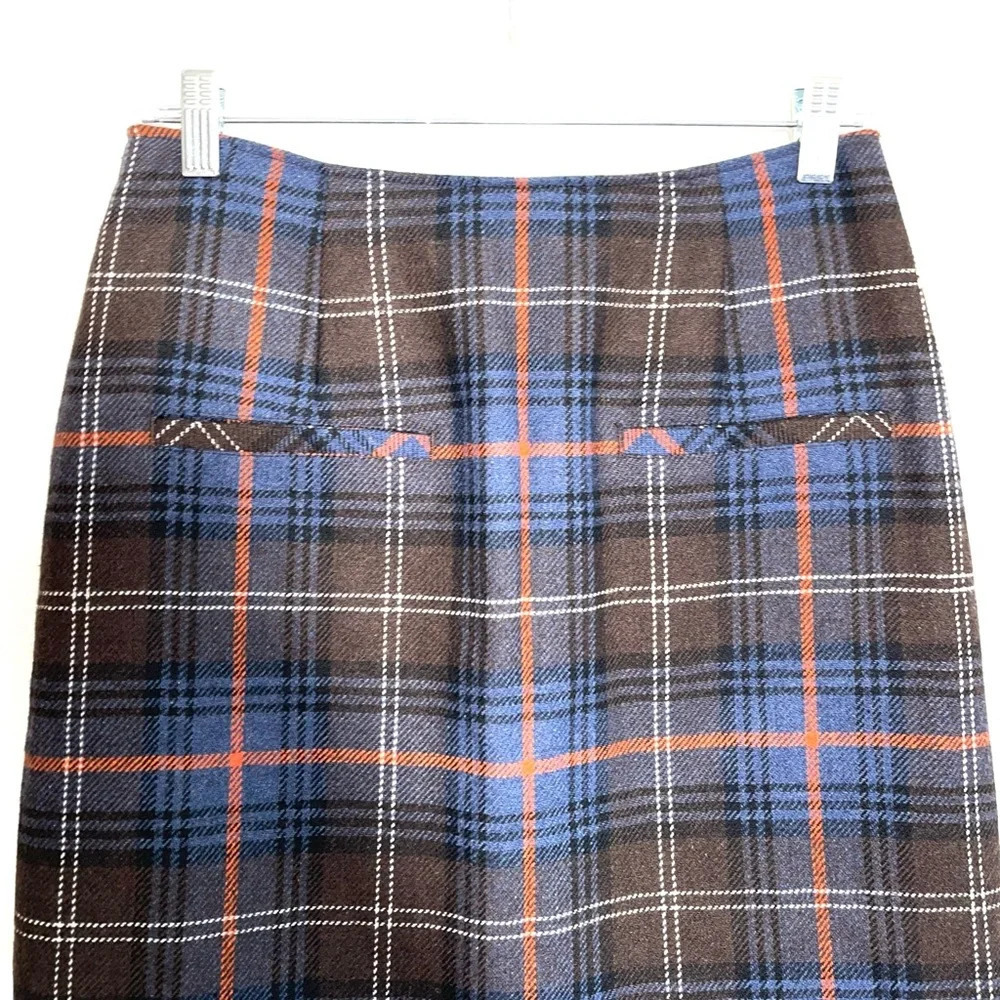 CAbi Blue and Black Plaid Pencil Skirt - Picture 3 of 11